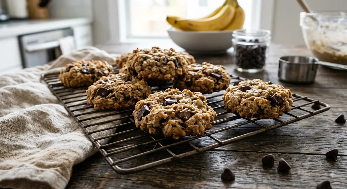 Banana Dark Chocolate Oat Cookies